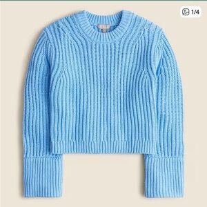 J Crew Heritage cotton fisherman crewneck sweater